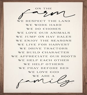 On The Farm We Are Family White